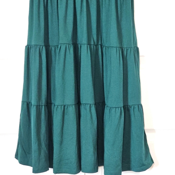 Urban Outfitters New Womens Tiered Mini Dress Small Jersey Green V-neck New Soft - Picture 3 of 9